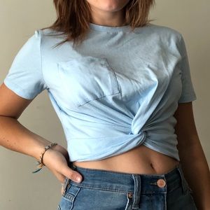 Light Blue Twisted Bluenotes Top
